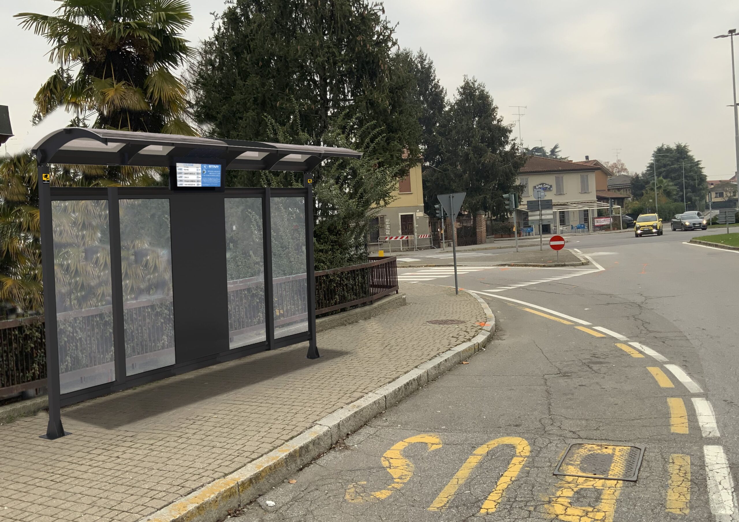 Pensilina bus a San Colombano al Lambro (MI)
