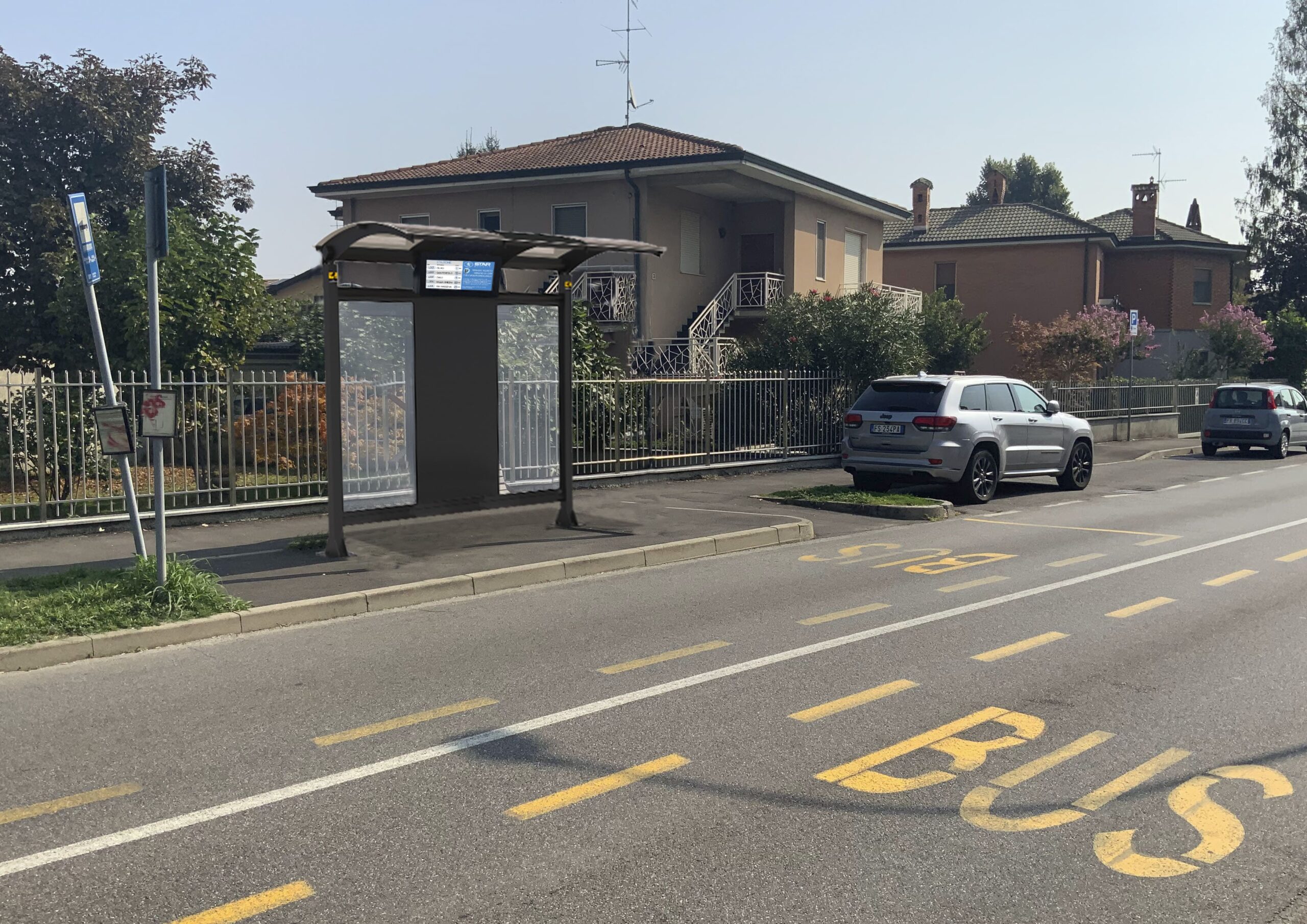 Pensilina bus a Zelo Buon Persico (LO)